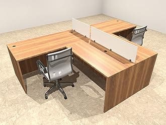 Two Person L Shaped Divider Office Workstation Desk Set, OT-SUL-SP41