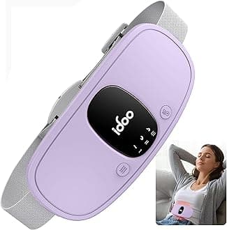 Portable Heating Pad, FSA Eligible Items Only List, Period Heating Pad with 3 Heat Levels and 3 Massage Modes, Electric Fast Heating Belly Wrap Belt, Gifts for Girlfriend Mom Wife Women (Purple)