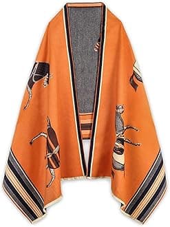 Scarfs for Women Pashmina Silky Shawl Wrap for Evening Dressing Blanket Open Front Poncho Cape