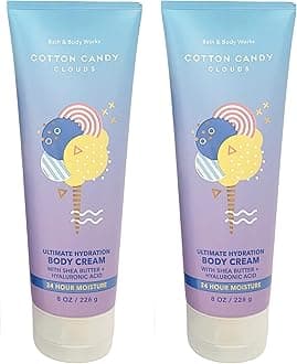 Bath & Body Works Ultimate Hydration Body Cream (Cotton Candy Clouds), 8.00 Ounce (Pack of 2)