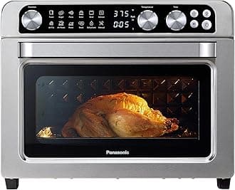 Panasonic FlashXpress Family Size Air Fryer Toaster Oven Combo, 11 Cooking Functions, 1800W PFAS-Free, Double Infrared Heating, Temperature Control Dial, Stainless Steel - NB-G211P