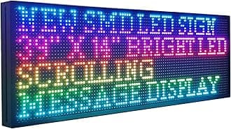 P10 Outdoor LED Sign, 39" x 14", with Programmable High Resolution LED Display and Perfect Solution for RGB Advertising