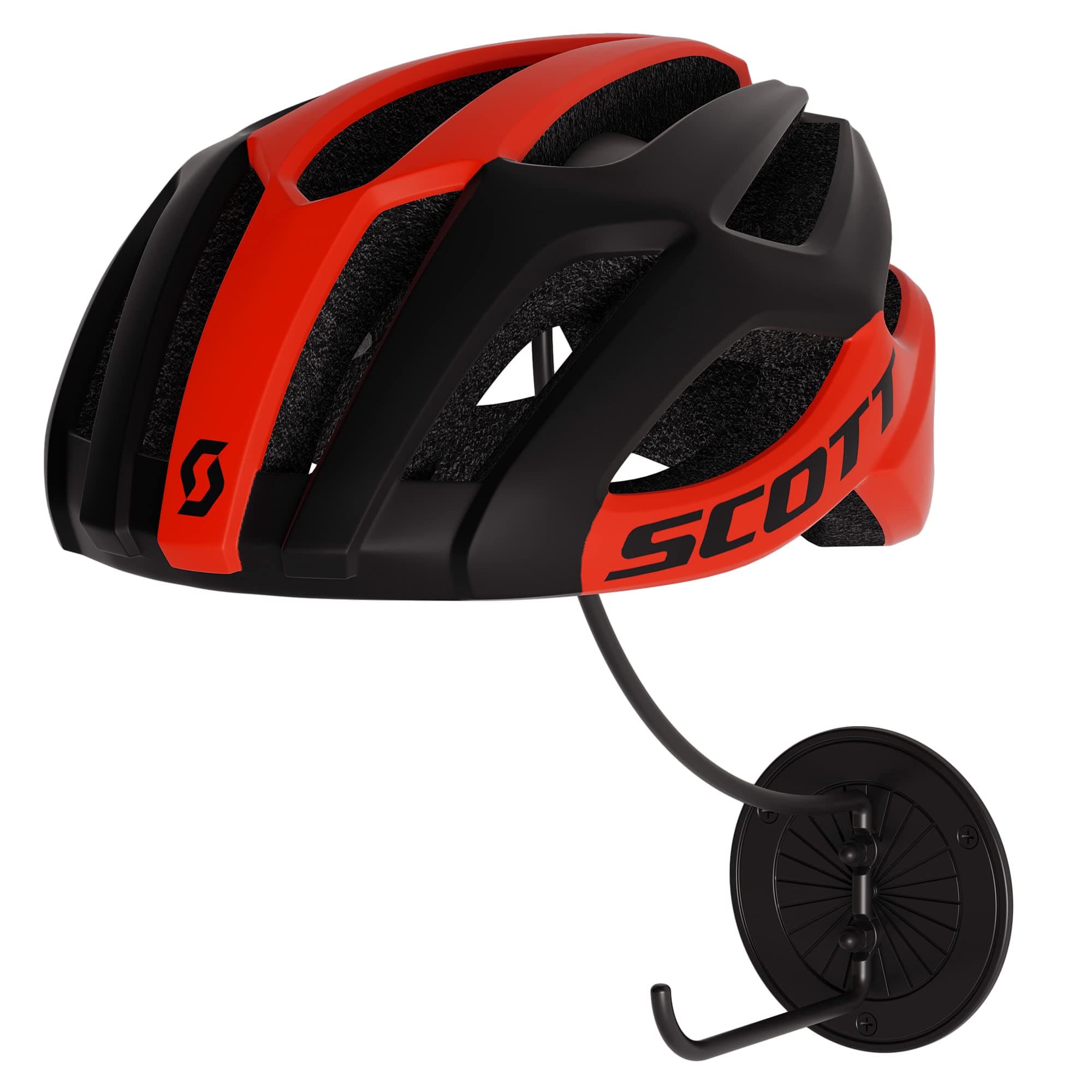 Wallniture Casco Bike Helmet Rack Wall Mount, Garage Storage, Hooks for Hanging Motorcycle Accessories Metal, Black