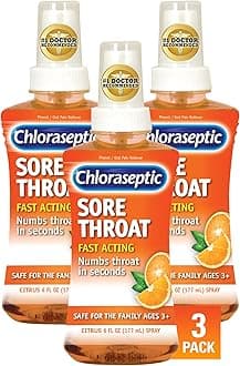 Sore Throat Spray, Citrus Flavor, 6 fl oz, 3 Pack