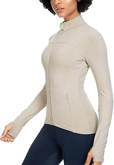 QUEENIEKE Womens Running Jackets Athletic Workout Scrub Jacket Track Full Zip Up Gym for Women Yoga Top