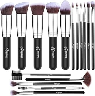 Makeup Brushes Makeup Brush Set, BESTOPE PRO Makeup Brushes Kit, 16Pcs Professional Makeup Brush Set for Eye and Face, Foundation Powder Concealers Blush Eyeshadow Brush Make UP Brushes Kit Silver
