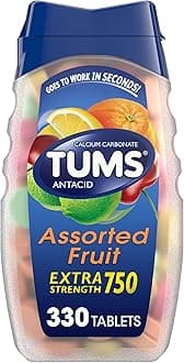 TUMS Chewable Antacid Tablets for Extra Strength Heartburn Relief, Assorted Fruit Flavors - 330 Count