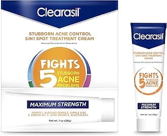 Clearasil Stubborn Acne Control, 5in1, Spot Treatment Cream, 1 oz. (Packaging may vary)