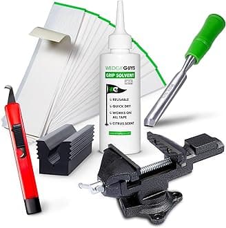Wedge Guys Golf Grip Kits for Regripping Golf Clubs - Professional Quality - Options Include Hook Blade, 15 or 30 Tape Strips, 5 or 8 oz Solvent, Grip Tape Remover, Bench Vise & Rubber Clamp