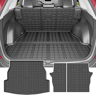 powoq Cargo Mat Compatible with 2019 2020 2021 2022 2023 Toyota RAV4 Backrest Mat Replacement for 2019 2020 2021 2022 2023 Toyota RAV4 Accessories (Fit 2019-2023, Rear Trunk Mat + Backrest Mats)