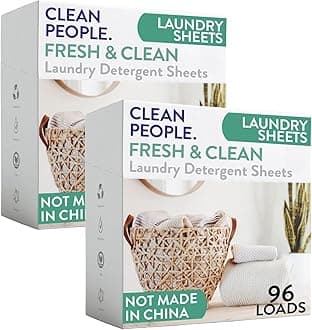 Clean People Laundry Detergent Sheets - Recyclable Packaging, Hypoallergenic, Stain Fighting - Ultra Concentrated, Laundry Soap - Fresh Scent, 192 Pack