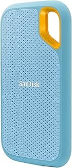 SanDisk Extreme Portable 1TB, 1050MB/s R, 1000MB/s W, 3mtr Drop Protection, IP65 Water/dust Resistance, HW Encryption, PC,MAC & TypeC Smartphone Compatible, 5Y Warranty, External SSD, Sky Blue Color