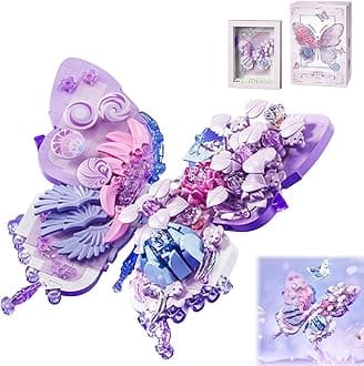 Purple Flower Starmoon Butterfly Building Block 530Pcs, Insects & Flower Blocks Toy with Photo Frame, Compatible with Lego 853792 Accessory, Artistic Toy with Ages 6+ (Purple Butterfly)