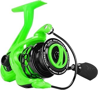 Zephyr Spinning Reel Green Size 1000,Light to 5.6oz, 7+1BB Smooth Powerful Fishing Reel, Fresh&Saltwater Fishing Reel, Oversized Stainless Steel Main Shaft