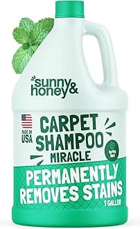 Carpet Cleaner Solution - Carpet Shampoo & Pet Stain Remover for Upholstery & Rugs - Works With Steam Cleaners (128 fl oz, Spring Mint Scent)