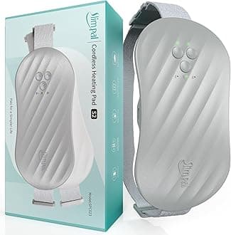 Slimpal Heating Pad for Period Cramps, Portable Heat Pad for Menstrual Period Pain Relief Electric Cordless Heating Belt w/ 4 Heat Levels for Back, Belly, Stomach, Gift for Girl Women, Grey S2