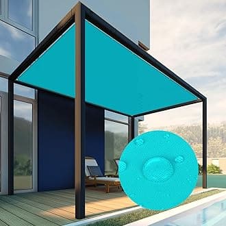 Patio Paradise 10' x 36' Waterproof Sun Shade Sail Rectangle Shade Cloth with Grommets, 260 GSM Patio Canopy Awning 95% UV Block for Backyard Deck Pergola Replacement Cover, Turquoise, Customized