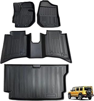 TPE Floor Mats Liners Compatible with Suzuki Jimny 5 Door 2024+, 4 Pcs Black Front and Rear Cargo Mats Liners (2024+ Jimny)