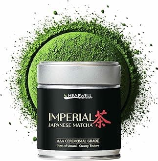 Heapwell Matcha Imperial Grade Ceremonial, Kyoto Uji - 30g Tin | Finest AAA Japanese Green Tea Powder | First Spring Shade-Grown Leaves | Perfect for Tea, Lattes, Smoothies | L-Theanine & Antioxidants