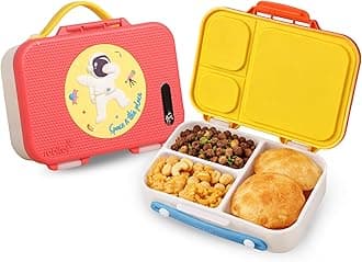 - rabitat Munchbee Bento Lunch Box 1000ml | 1+1 Year Brand Warranty | Tiffin Box for School | Kanjak Gifts for Girls | BPA Free, Leakproof & Durable Bento Design | Shyguy