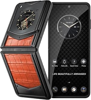 VERTU IRONFLIP Alligator Skin Flip Cell Phone, Unlocked Android 5G Smartphone, One-Hand Control, 50MP Camera, 12G +512G, Dual SIM, 6.9" 120Hz OLED Display, 65W Fast Charge (Phoenix Orange)