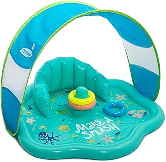 Infant Baby Pool Floats, Free Swimming, Super Buoyant – Ages 6-24 Months – Multiple Colors/Styles – Adjustable Canopies and Seats, Splash & Play Baby Floaties