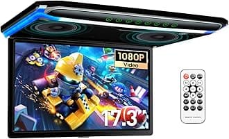 XTRONS® 17.3 Inch 16:9 Ultra-Thin FHD Digital TFT Screen 1080P Video Car Overhead Player Roof Mounted Monitor HDMI Port 1920 * 1080 Full High Definition (No DVD)