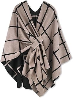 Women's Shawl Wrap Poncho Ruana Cape Open Front Cardigan Shawls for Fall Winter