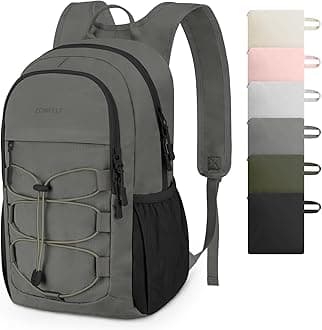 ZOMFELT Hiking Backpack for Women Men, 15L Lightweight Packable Backpacks for Trip, Water Resistant Small Travel Backpack, Foldable daypack for Hiking, Walking, Cycling, Camping, Grey & Black