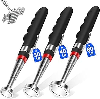 3PCS Telescoping Magnetic Pick Up Tool Extendable up to 31", 30lb 40lb 80lb Telescopic Magnet Stick with Extra Strong Magnet for Men, Husband, Birthday, Father's Day, Christmas