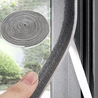 Weather Stripping Door Window Seal Strip 33 Ft, Selfadhesive Strong Adhesion, soundproofing, Draft Blocker, Dustproof, Suitable for Doors and Windows Cabinet Doors, 0.35 Wide X 0.6 Inch Thick, Gray