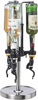 Professional 3-Bottle Revolving Liquor Dispenser, Stainless Steel