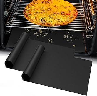 Oven Mat for Bottom of Oven, 2 Pack Heavy Duty Oven Cover for Electric Stove, Heat Resistant Stovetop Protector Air Fryer Grill Baking Mat, Reusable Gas Toaster Microwave Oven Sheets