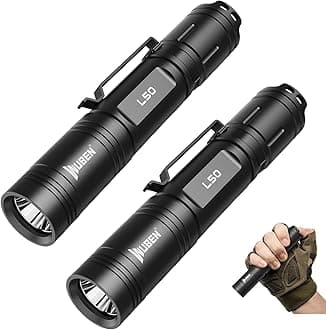 L50 Flashlight 1200 High Lumens Tactical Flashlight Pocket Rechargeable Flashlight IP68 with 5 Mode Flash Light, LED Tail Switch Flash Light for Emergencie Camping Home Inspection Repair