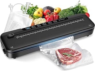 75kpa Compact Vacuum Sealer 6-in-1 w/Ext. Slide Blade & Digital Timer 6-in-1 Food Vacuum Sealer 75kpa, Ext. Slide Blade, Digital Timer