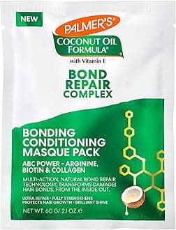 Palmer's Amino Bonding Complex Hair Mask, Intense Conditioning Masque Pack with Coconut Oil & Vitamin E, Heat Protectant, Anti Frizz, Adds Shine, Protects Hair Growth, All Hair Types, 2.1 oz packette