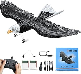 VEVOR RC Plane, 2.4GHZ 2 Channel RC Airplane with 6-Axis Gyro Stabilizer&2 Batteries, Ready to Fly Eagle Aircraft Plane Toy, RC Glider for Adults Kids Beginners Birthday/Xmas Child Gift