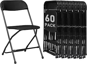 60 Pack Black Plastic Folding Chairs, Portable Party Chairs, Stackable Commercial Seats with Steel Frame for Home Office Wedding Party Indoor Outdoor Events Chairs, 350lbs Capacity