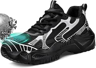 Steel Toe Shoes for Men Work Safety Shoes Industrial Construction Shoes Mid Cut Industrial Boot Work Sneakers Comfortable Lightweight Safety Shoes for Work