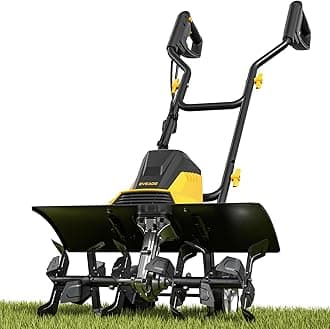EVEAGE 18-Inch 13.5AMP Rototiller for Garden Corded Electric Tiller Machine 4'' - 8'' Farm Tilling Depth, Foldable Handle 6x4 Tines with Adjustable Wheels