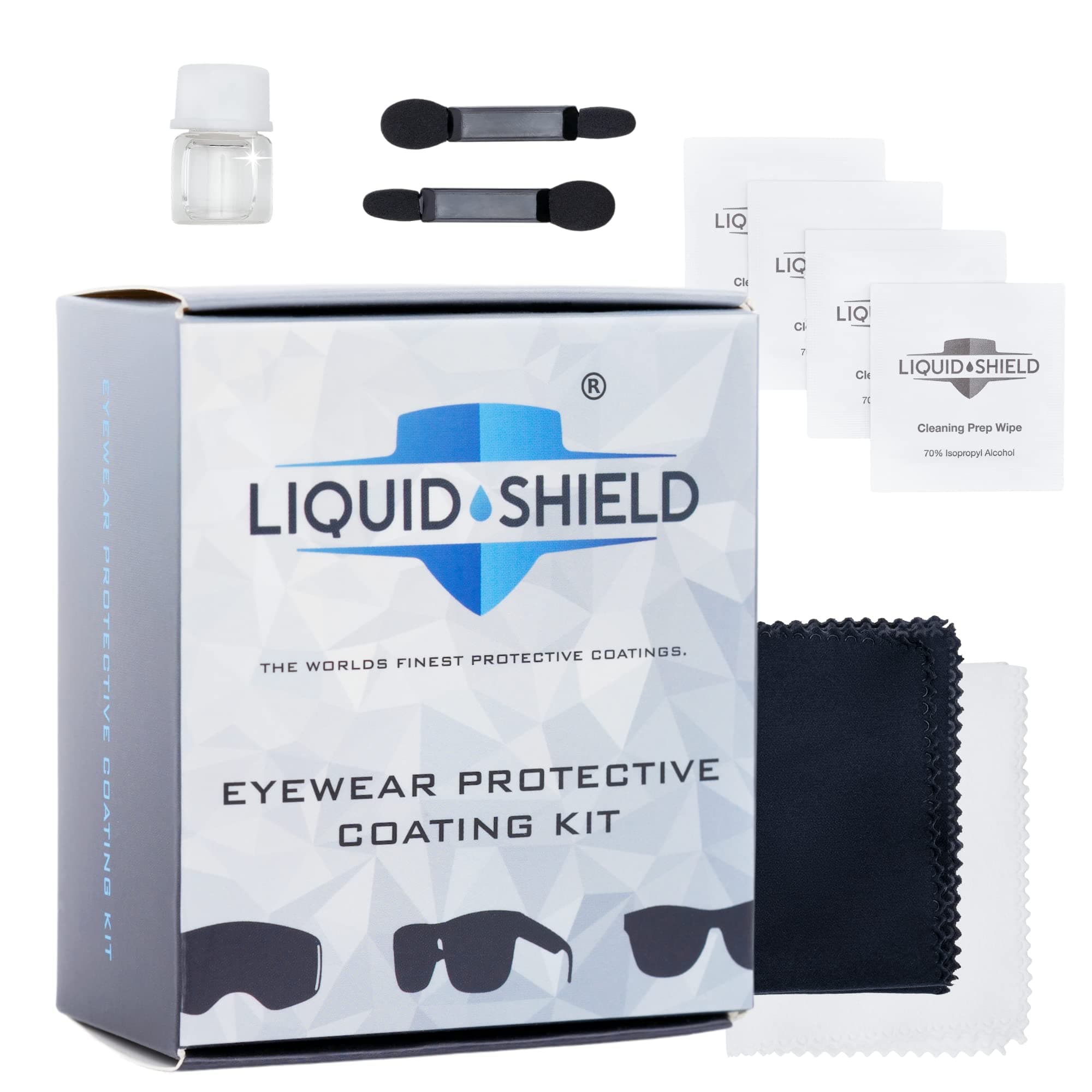 Eyewear Protective Coating Kit – Eye Glasses Lens Cleaner - Includes Microfiber Suede Cleaning Cloth, Silk Cloth – Prevents Scratches on Sunglasses, Delicate Surfaces