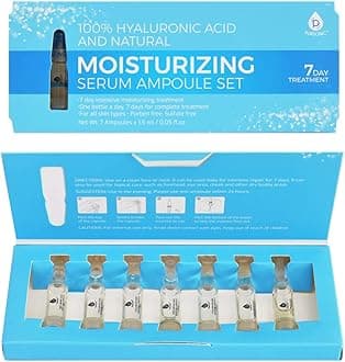 100% Hyaluronic Acid And Natural Moisturizing Serum Ampoule Set,Anti Aging Anti Wrinkle, 7 Day Treatment For All Skin Types