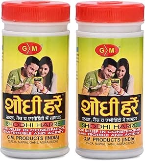 G.M.® Shodhi Harre | Herbal remedy for Gastric Troubles, Constipation | Made with Harad and Other Ayurvedic Herbs | Herbal and Ayurvedic | (Pack of 2 Bottles) 60 g each