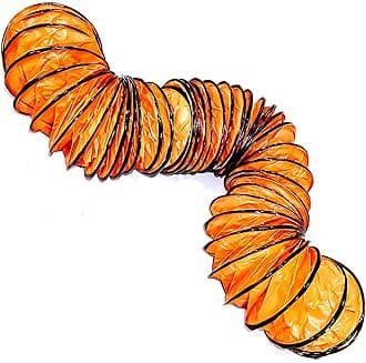 12"×16.4FT PVC Flexible Duct Hose, Flame Retardant HVAC Ducting with Adjustable Rope, D Hook & Steel Support for Ventilation, Exhaust, Drying, and Cooling Applications