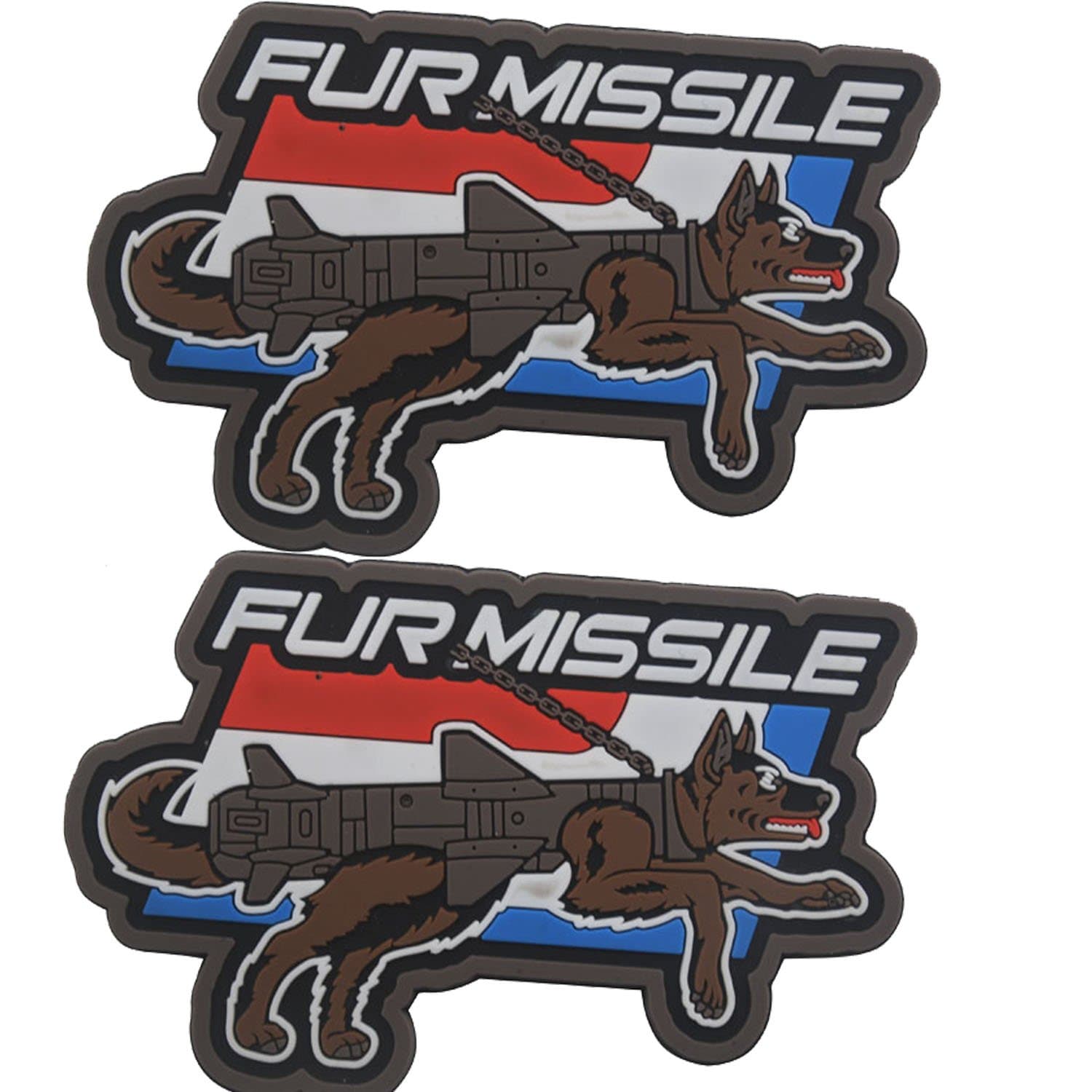2PCS Fur Missile PVC Morale Patch (Full Color)