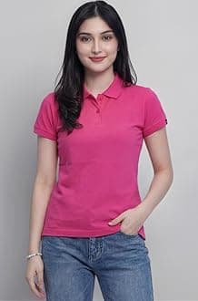 Wear Your Opinion Womens Polo Collar Neck T-Shirt Top (Design: Solid)