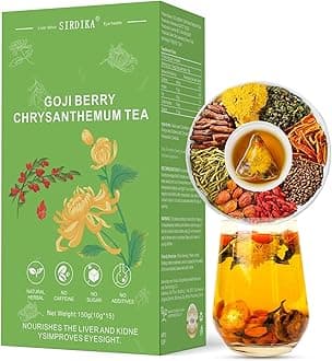 Goji Berry Chrysanthemum Tea for Liver Health, Dandelion Wolfberry Tea Bags, 8 Excellent Raw Material Formulas, Liver Cleanse & Detox Herbal Tea Bags, Vegan, Sugar-Free & Caffeine-Free (1BOX (15Bag))