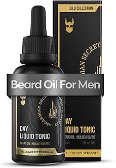 The Beard Struggle - Day Liquid Tonic Beard Oil - Gold Collection, Asgardian Secret - Beard Oil for Men - Moisturize, Softens Hair, Reduces Itch - Day Time Beard Growth Oil (30 ml)