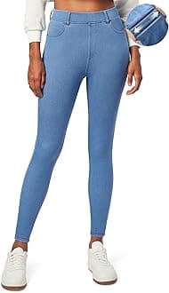 IUGA Stretchy Jeans for Women High Waist Pull on Jeggings Tummy Control Skinny Sweatpant Jean Leggings with Pockets Trendy