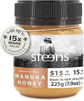 Steens Manuka Honey - MGO 515+ - Pure & Raw 100% Certified UMF 15+ Manuka Honey - Bottled and Sealed in New Zealand - 225g